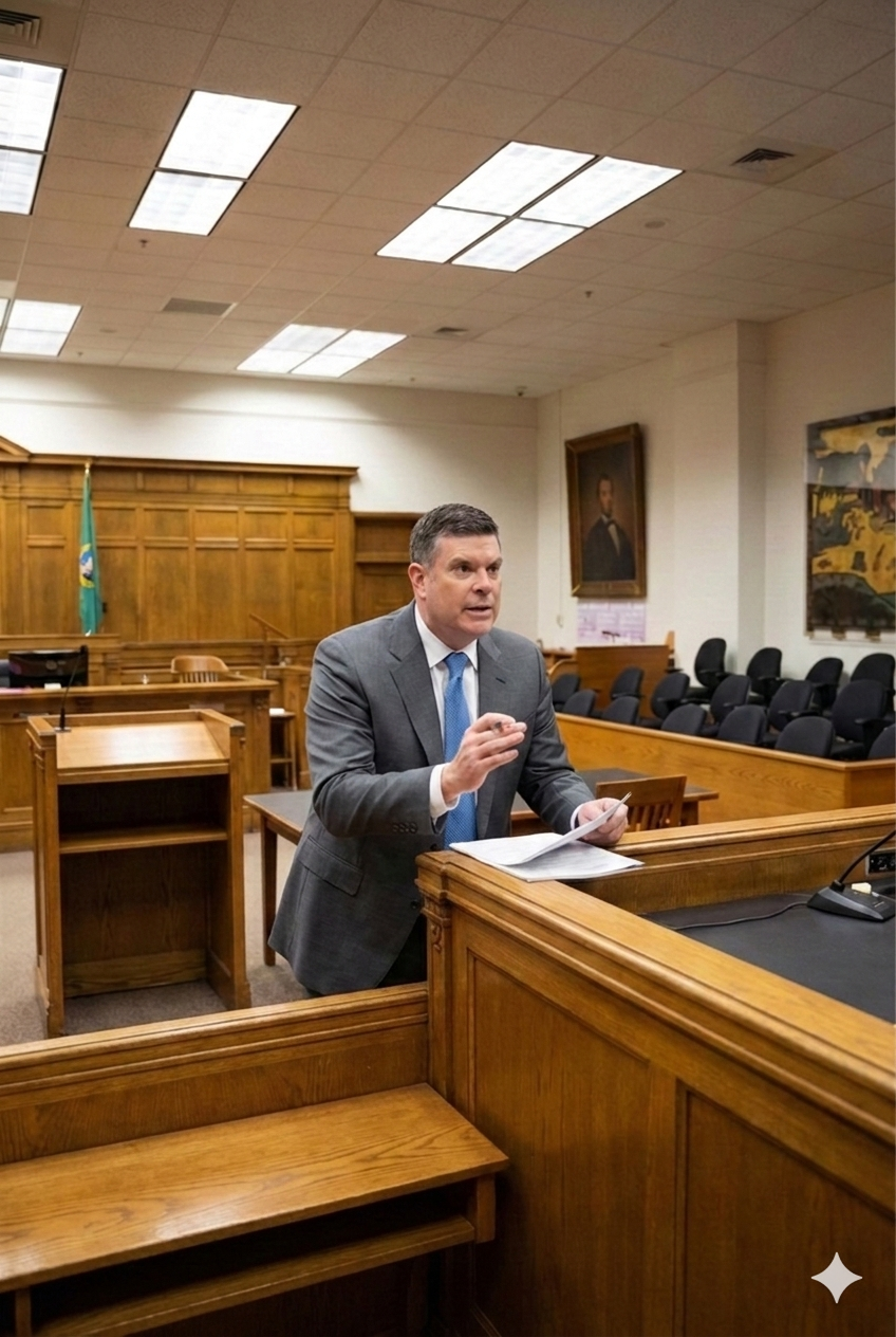 Lucky Lufkin in the courtroom